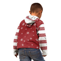 Golden Retriever Christmas Kid Hoodie with Santa Hat Wreath and Snowflake Design - Wonder Print Shop