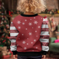 Golden Retriever Christmas Kid Ugly Christmas Sweater with Santa Hat Wreath and Snowflake Design - Wonder Print Shop