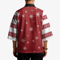 Golden Retriever Christmas Kimono with Santa Hat Wreath and Snowflake Design - Wonder Print Shop
