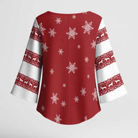 Golden Retriever Christmas Kimono Sleeve Blouse with Santa Hat Wreath and Snowflake Design - Wonder Print Shop