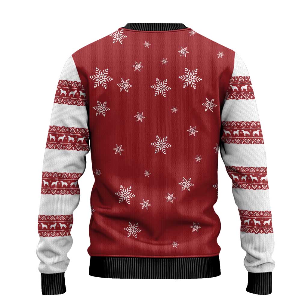 Golden Retriever Christmas Ugly Christmas Sweater with Santa Hat Wreath and Snowflake Design - Wonder Print Shop
