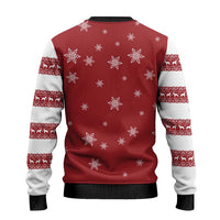 Golden Retriever Christmas Ugly Christmas Sweater with Santa Hat Wreath and Snowflake Design - Wonder Print Shop