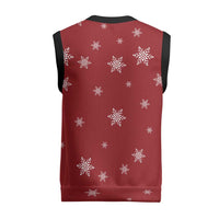 Golden Retriever Christmas Knitted V-Neck Vest with Santa Hat Wreath and Snowflake Design - Wonder Print Shop