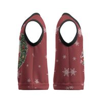 Golden Retriever Christmas Knitted V-Neck Vest with Santa Hat Wreath and Snowflake Design - Wonder Print Shop