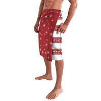 Golden Retriever Christmas Lavalava with Santa Hat Wreath and Snowflake Design - Wonder Print Shop