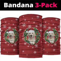 Golden Retriever Christmas Neck Gaiter with Santa Hat Wreath and Snowflake Design - Wonder Print Shop