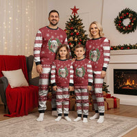 Golden Retriever Christmas Pajama Set with Santa Hat Wreath and Snowflake Design - Wonder Print Shop