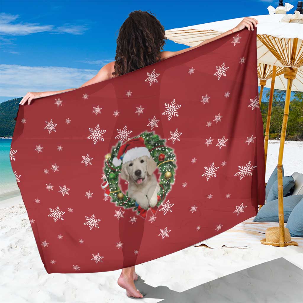 Golden Retriever Christmas Sarong with Santa Hat Wreath and Snowflake Design - Wonder Print Shop