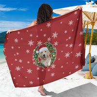 Golden Retriever Christmas Sarong with Santa Hat Wreath and Snowflake Design - Wonder Print Shop