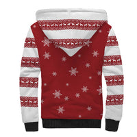 Golden Retriever Christmas Sherpa Hoodie with Santa Hat Wreath and Snowflake Design - Wonder Print Shop