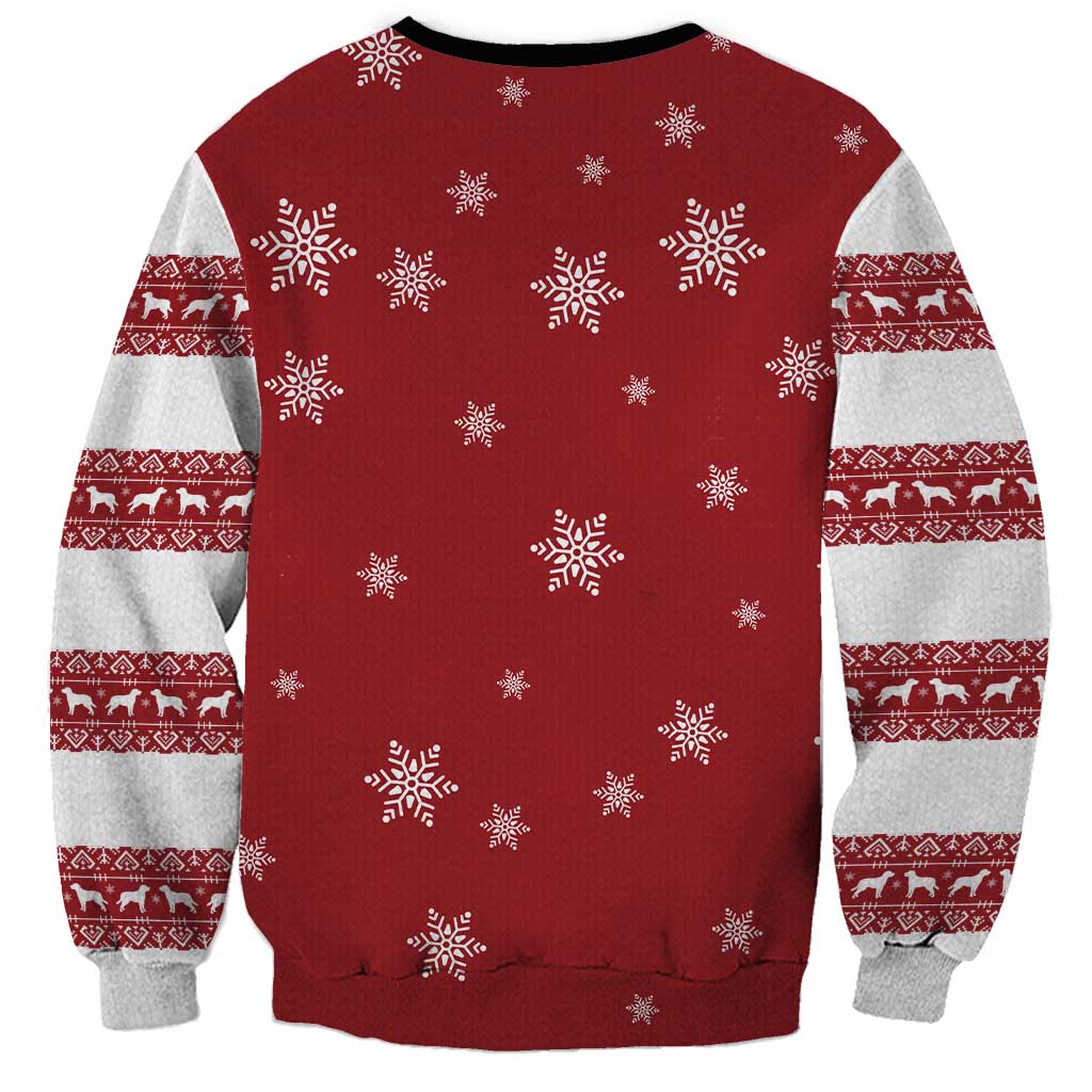 Golden Retriever Christmas Sweatshirt with Santa Hat Wreath and Snowflake Design - Wonder Print Shop