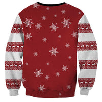 Golden Retriever Christmas Sweatshirt with Santa Hat Wreath and Snowflake Design - Wonder Print Shop