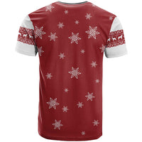 Golden Retriever Christmas T Shirt with Santa Hat Wreath and Snowflake Design - Wonder Print Shop