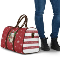 Golden Retriever Christmas Travel Bag with Santa Hat Wreath and Snowflake Design - Wonder Print Shop