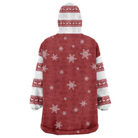 Golden Retriever Christmas Wearable Blanket Hoodie with Santa Hat Wreath and Snowflake Design - Wonder Print Shop