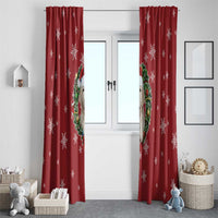 Golden Retriever Christmas Window Curtain with Santa Hat Wreath and Snowflake Design - Wonder Print Shop