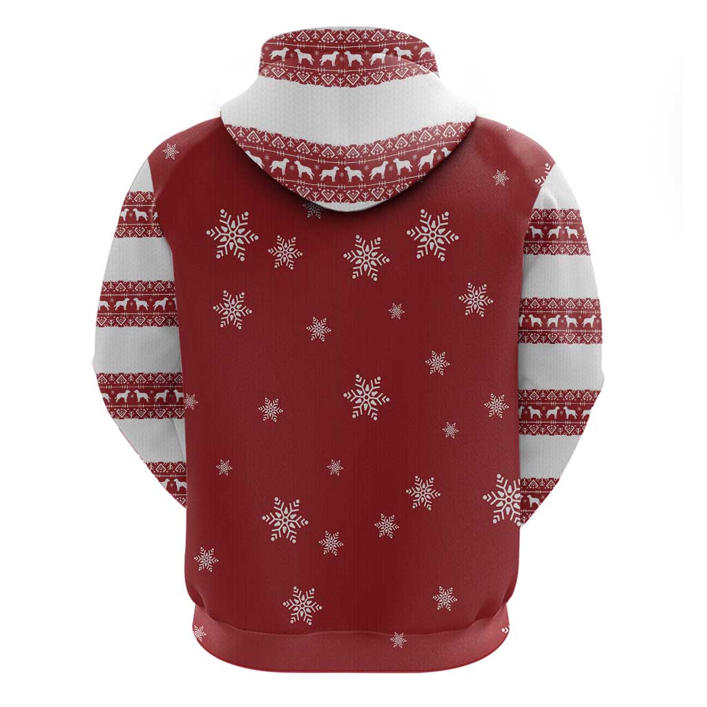 Golden Retriever Christmas Zip Hoodie with Santa Hat Wreath and Snowflake Design - Wonder Print Shop