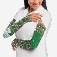 Golden Retriever Christmas Arm Sleeves with Red Scarf Snowflakes and Tree Pattern - Wonder Print Shop
