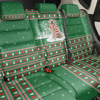 Golden Retriever Christmas Back Car Seat Cover with Red Scarf Snowflakes and Tree Pattern - Wonder Print Shop