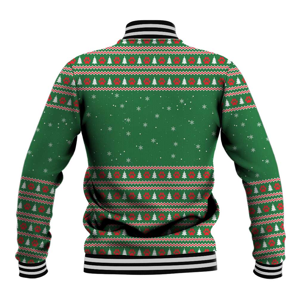 Golden Retriever Christmas Baseball Jacket with Red Scarf Snowflakes and Tree Pattern - Wonder Print Shop