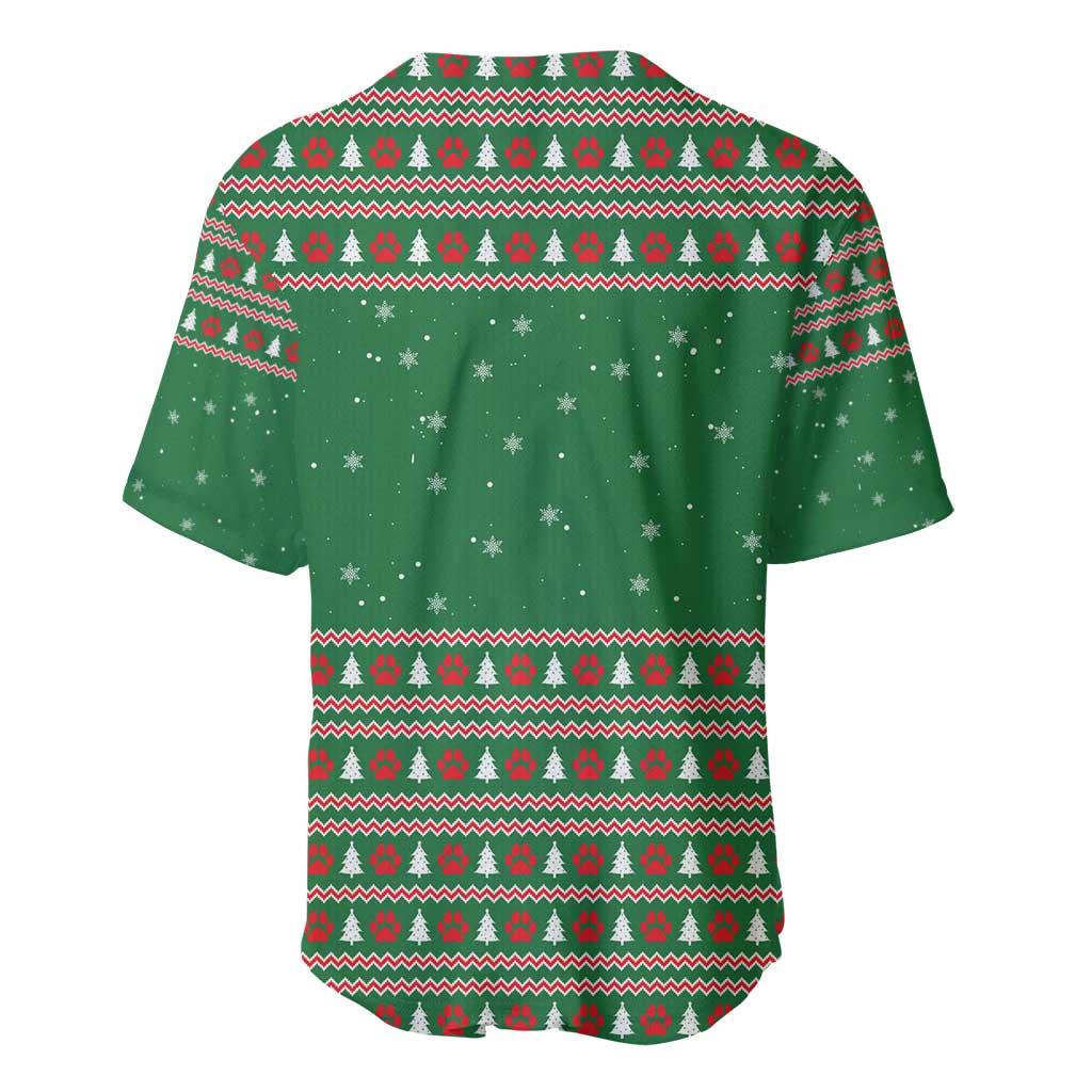 Golden Retriever Christmas Baseball Jersey with Red Scarf Snowflakes and Tree Pattern - Wonder Print Shop