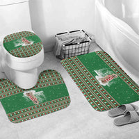 Golden Retriever Christmas Bathroom Set with Red Scarf Snowflakes and Tree Pattern - Wonder Print Shop