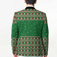 Golden Retriever Christmas Blazer with Red Scarf Snowflakes and Tree Pattern - Wonder Print Shop