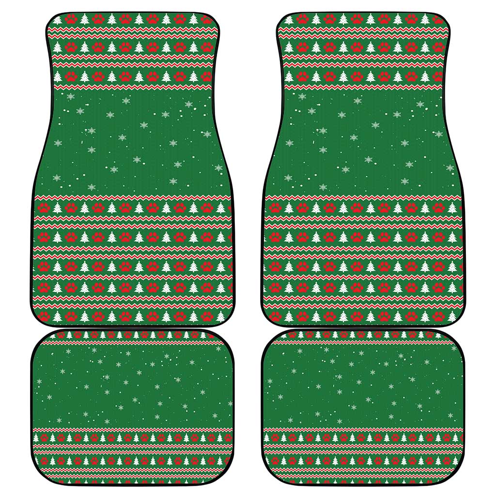 Golden Retriever Christmas Car Mats with Red Scarf Snowflakes and Tree Pattern - Wonder Print Shop