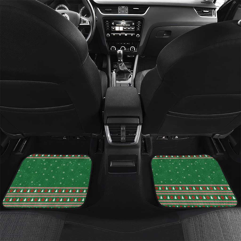 Golden Retriever Christmas Car Mats with Red Scarf Snowflakes and Tree Pattern - Wonder Print Shop