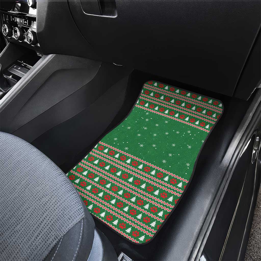 Golden Retriever Christmas Car Mats with Red Scarf Snowflakes and Tree Pattern - Wonder Print Shop