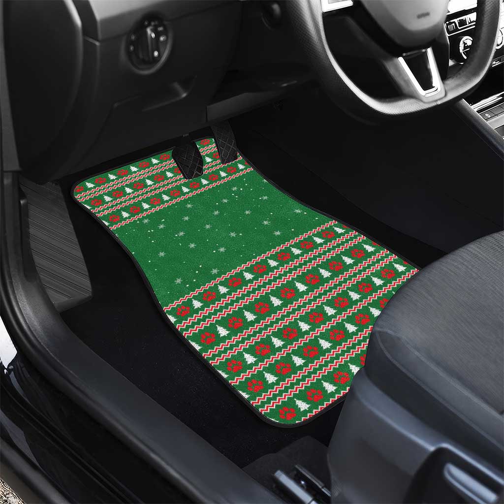 Golden Retriever Christmas Car Mats with Red Scarf Snowflakes and Tree Pattern - Wonder Print Shop