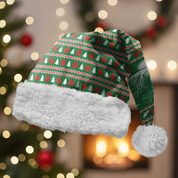 Golden Retriever Christmas Santa Hat with Red Scarf Snowflakes and Tree Pattern - Wonder Print Shop