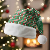 Golden Retriever Christmas Santa Hat with Red Scarf Snowflakes and Tree Pattern - Wonder Print Shop