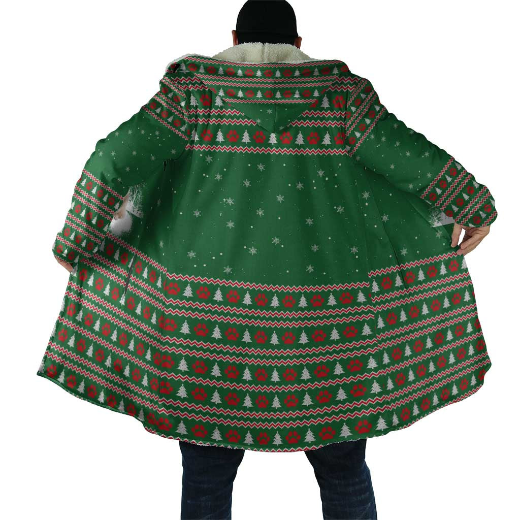Golden Retriever Christmas Cloak with Red Scarf Snowflakes and Tree Pattern - Wonder Print Shop