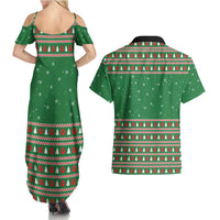 Golden Retriever Christmas Couples Matching Summer Maxi Dress and Hawaiian Shirt with Red Scarf Snowflakes and Tree Pattern - Wonder Print Shop
