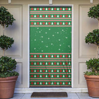 Golden Retriever Christmas Door Cover with Red Scarf Snowflakes and Tree Pattern - Wonder Print Shop