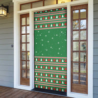 Golden Retriever Christmas Door Cover with Red Scarf Snowflakes and Tree Pattern - Wonder Print Shop