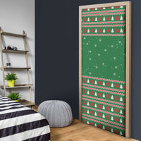 Golden Retriever Christmas Door Cover with Red Scarf Snowflakes and Tree Pattern - Wonder Print Shop