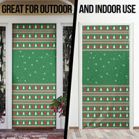 Golden Retriever Christmas Door Cover with Red Scarf Snowflakes and Tree Pattern - Wonder Print Shop