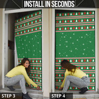 Golden Retriever Christmas Door Cover with Red Scarf Snowflakes and Tree Pattern - Wonder Print Shop