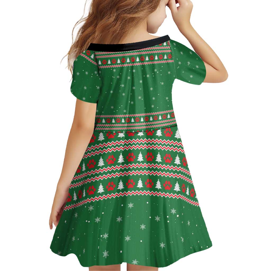 Golden Retriever Christmas Family Matching Off The Shoulder Long Sleeve Dress and Hawaiian Shirt with Red Scarf Snowflakes and Tree Pattern - Wonder Print Shop