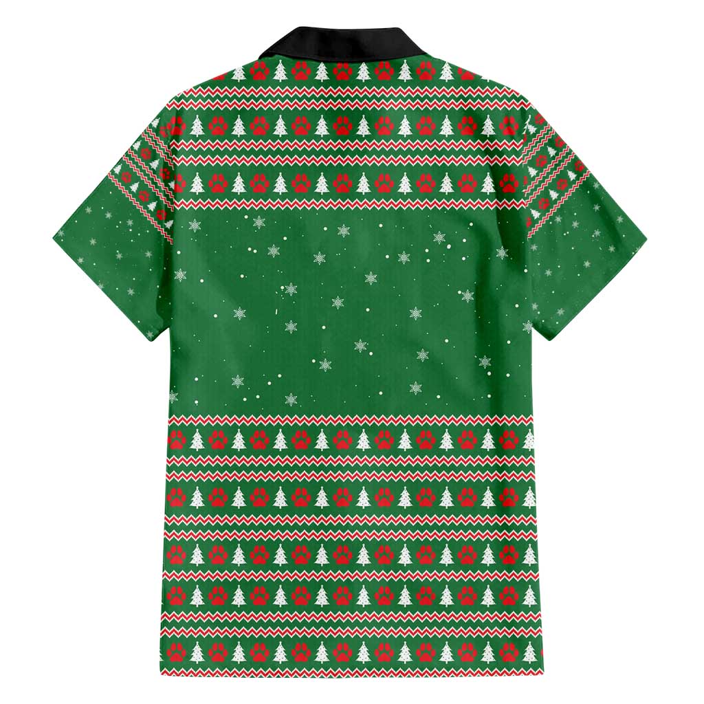 Golden Retriever Christmas Hawaiian Shirt with Red Scarf Snowflakes and Tree Pattern - Wonder Print Shop