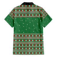 Golden Retriever Christmas Hawaiian Shirt with Red Scarf Snowflakes and Tree Pattern - Wonder Print Shop