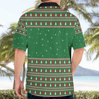 Golden Retriever Christmas Hawaiian Shirt with Red Scarf Snowflakes and Tree Pattern - Wonder Print Shop
