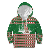 Golden Retriever Christmas Kid Hoodie with Red Scarf Snowflakes and Tree Pattern - Wonder Print Shop