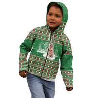 Golden Retriever Christmas Kid Hoodie with Red Scarf Snowflakes and Tree Pattern - Wonder Print Shop