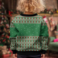 Golden Retriever Christmas Kid Ugly Christmas Sweater with Red Scarf Snowflakes and Tree Pattern - Wonder Print Shop