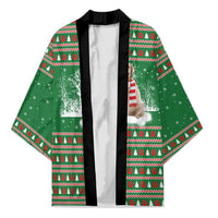 Golden Retriever Christmas Kimono with Red Scarf Snowflakes and Tree Pattern - Wonder Print Shop