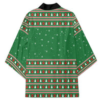 Golden Retriever Christmas Kimono with Red Scarf Snowflakes and Tree Pattern - Wonder Print Shop