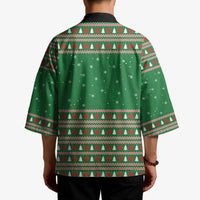 Golden Retriever Christmas Kimono with Red Scarf Snowflakes and Tree Pattern - Wonder Print Shop